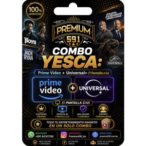 Combo Yesca: Prime Video + Universal+ (1 Pantalla c/u)